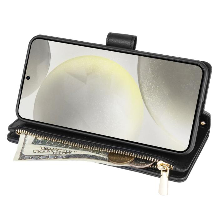 Bild 2,  Samsung Galaxy S25 Fodral Läder Rhombus Svart