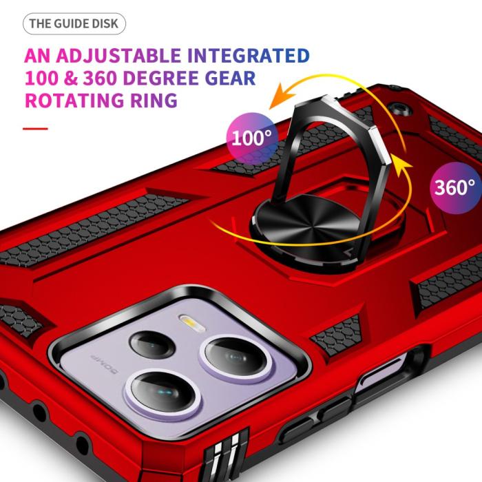 Bild 4,  Xiaomi Redmi Note 12 Pro 5G Skal Ring Armor Hybrid Röd