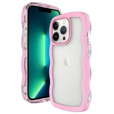  iPhone 15 Pro Max Skal Wavy Hybrid Transparent/Rosa