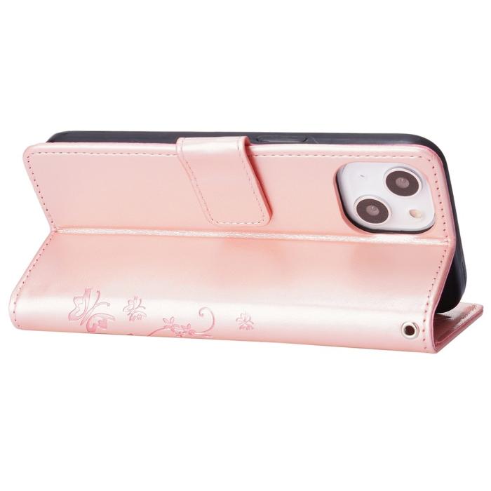 Bild 4,  iPhone 15 Plus Fodral Med Blommigt Tryck Roséguld