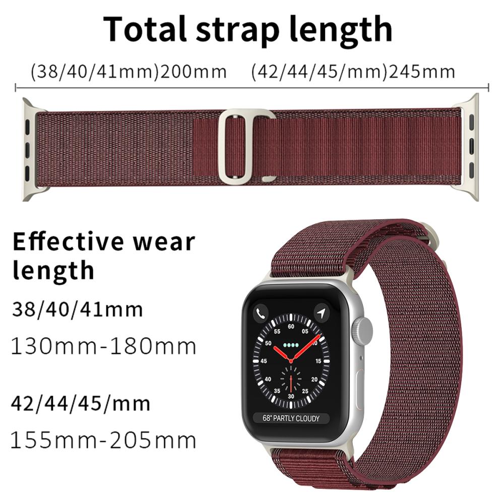 ColorPop Apple Watch 42/44/45/46/49 mm Armband Alpine Pro Loop Burgundy