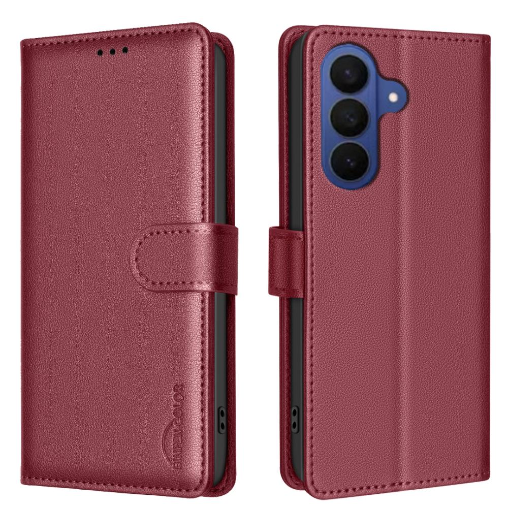 BINFEN BINFEN Samsung Galaxy S26 Fodral RFID Läder Röd