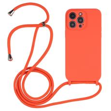  iPhone 15 Pro Max Skal Silikon Med Sn&ouml;re Orange