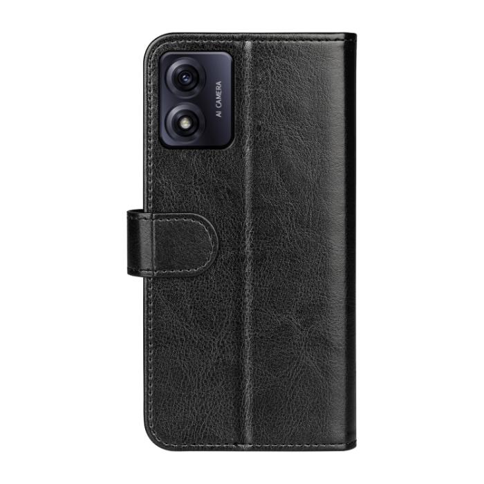 Bild 3,  Motorola Moto E13 Fodral Crazy Horse Läder Svart