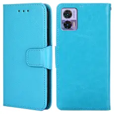  Motorola Edge 30 Neo 5G Fodral PU-L&auml;der Ljus Bl&aring;