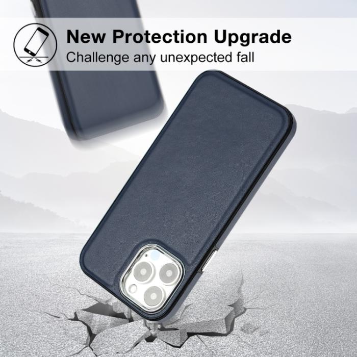 Bild 3,  iPhone 15 Pro Skal Läderbelagt Blå