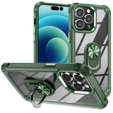 iPhone 15 Pro Skal Ring Shockproof Hybrid Gr&ouml;n