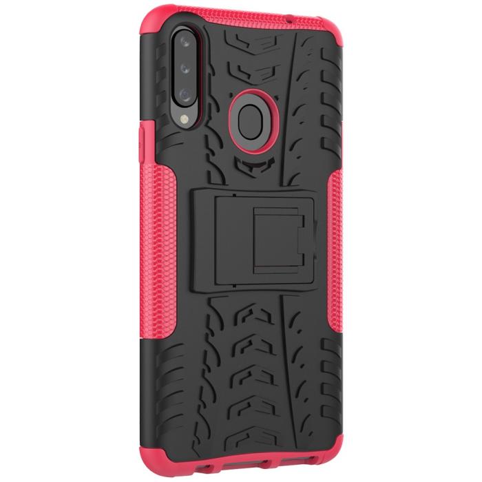 Bild 3,  Samsung Galaxy A20s - Ultimata Stöttåliga Skalet med Stöd - Rosa