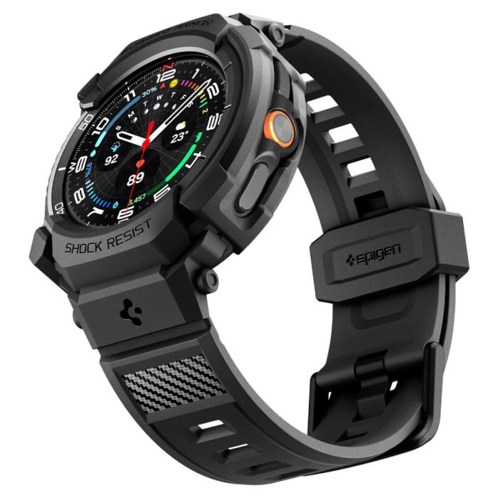 Bild 5, Spigen Spigen Galaxy Watch 8 46 mm Skal/Armband Rugged Armor 'Pro' Matt Svart