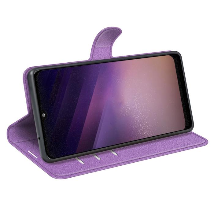 Bild 5,  Samsung Galaxy A03 Fodral Litchi Läder Lila
