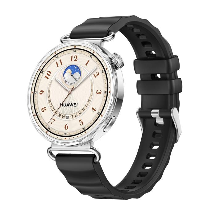 Bild 3,  Klockarmband 18 mm Quick Release Wave Silikon Svart
