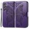  Samsung Galaxy A15 5G Fodral Big Butterfly Mörk Lila