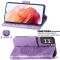  Samsung Galaxy S21 FE Fodral Big Butterfly Läder Lila