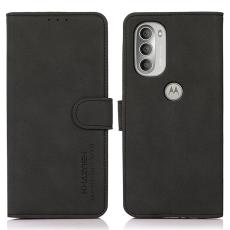 KHAZNEH KHAZNEH Motorola Moto G51 Fodral Retro L&auml;der Svart