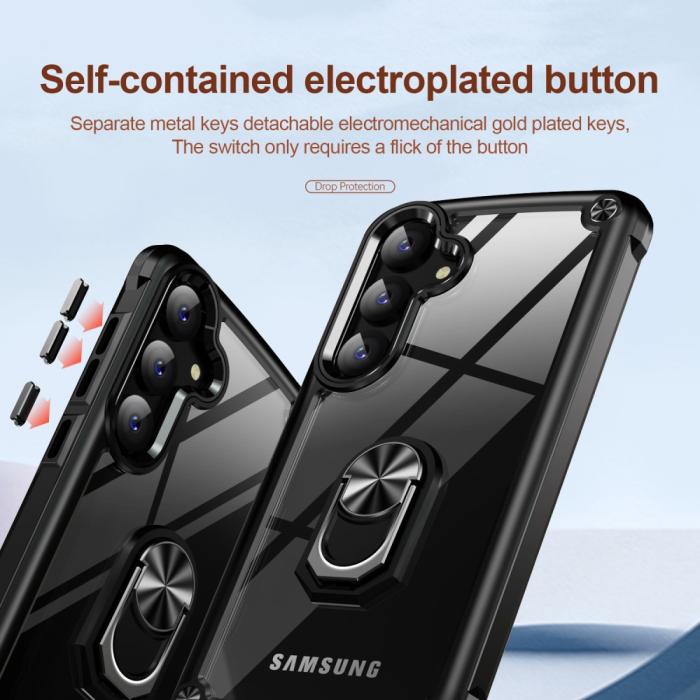 Bild 6,  Samsung Galaxy S24 Plus Skal Shockproof Ring Hybrid Svart