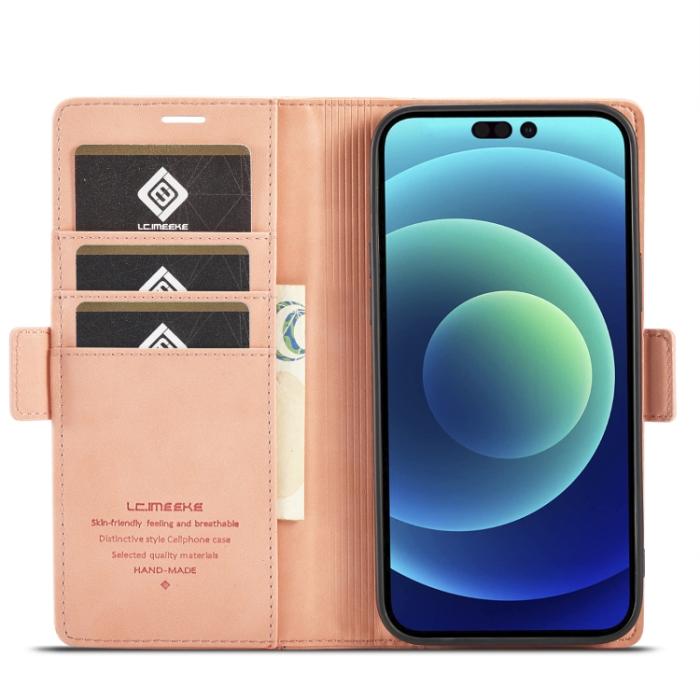 Bild 4, LC.IMEEKE LC.IMEEKE iPhone 14 Pro Fodral Med Magnetisk Stängning Roséguld