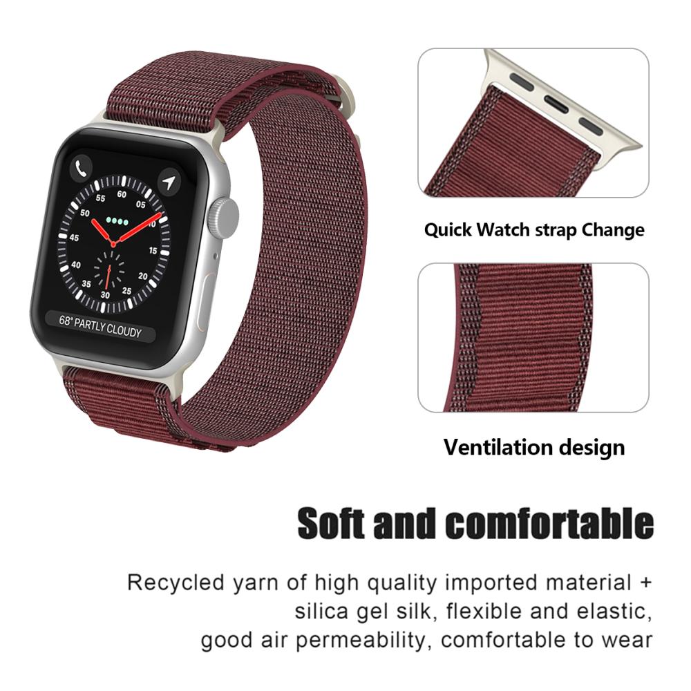 ColorPop Apple Watch 42/44/45/46/49 mm Armband Alpine Pro Loop Burgundy