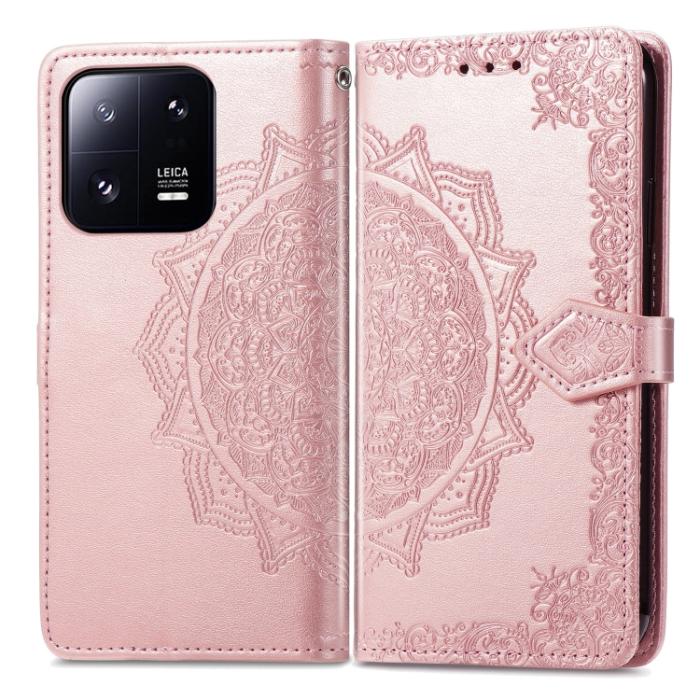 Bild 2,  Xiaomi 13 Pro 5G Fodral Mandala Läder Roséguld