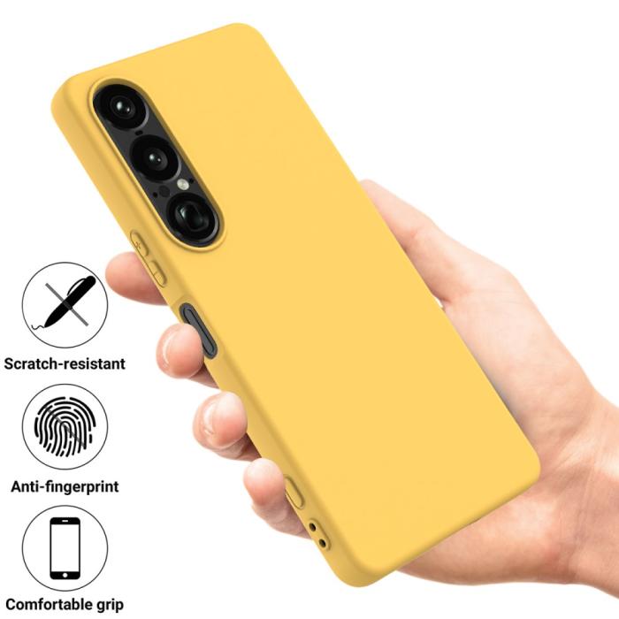 Bild 2,  Sony Xperia 1 VII Skal Liquid Silikon Gul