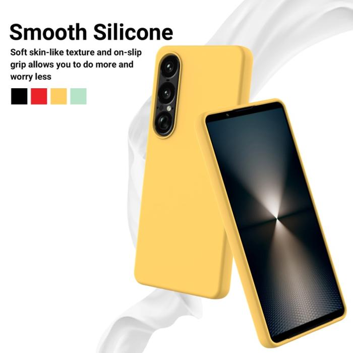 Bild 3,  Sony Xperia 1 VII Skal Liquid Silikon Gul