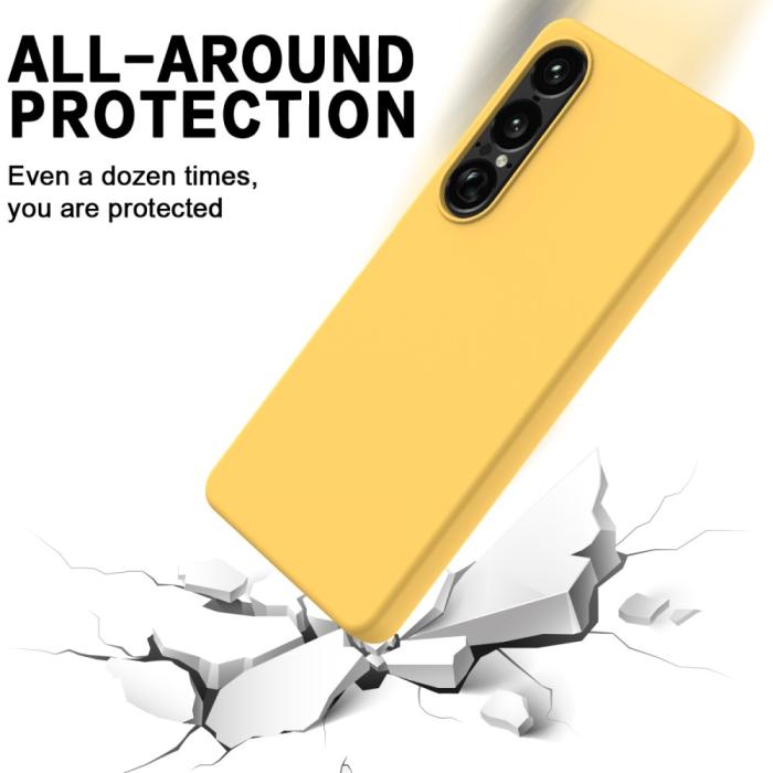 Bild 5,  Sony Xperia 1 VII Skal Liquid Silikon Gul