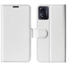  Motorola Moto E13 Fodral Crazy Horse L&auml;der Vit