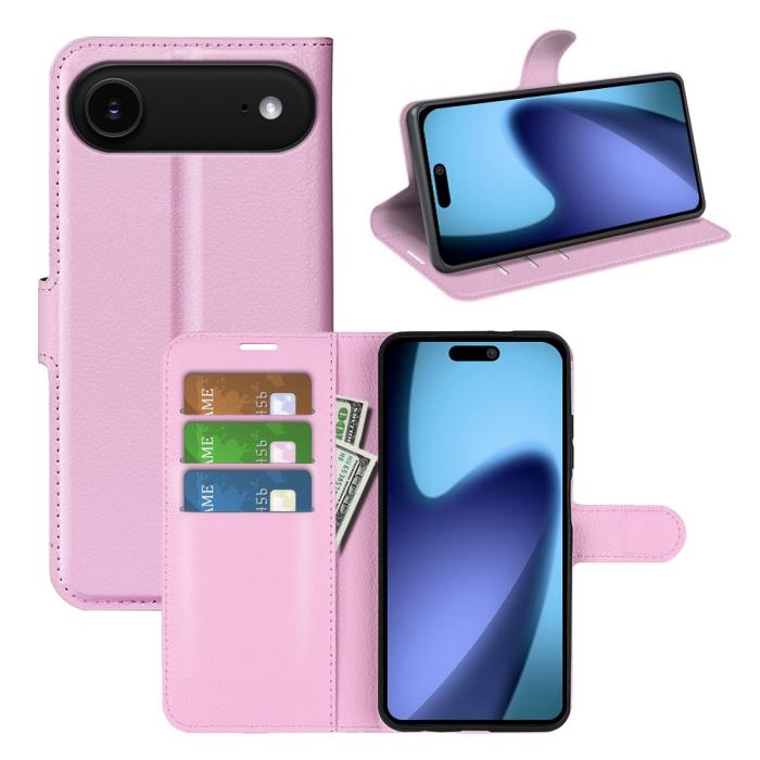 Bild 6,  iPhone Air Fodral Litchi Läder Ljus Rosa