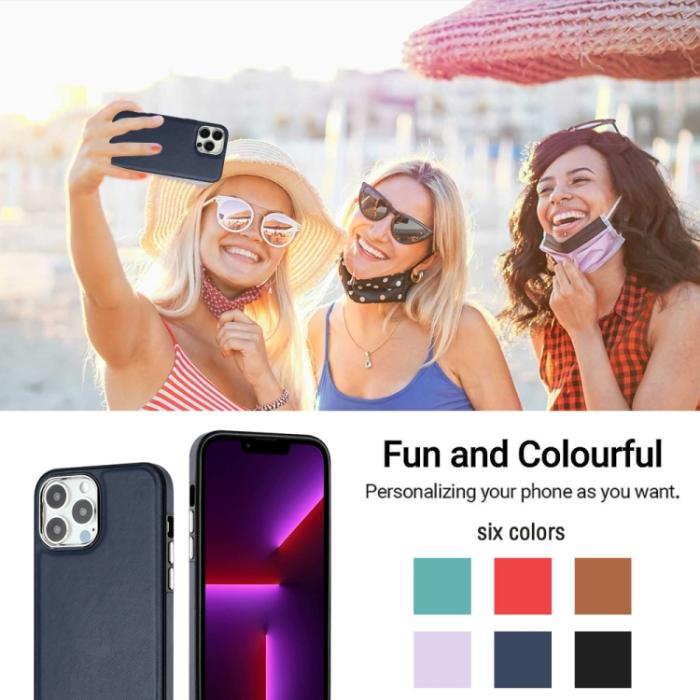 Bild 6,  iPhone 15 Pro Skal Läderbelagt Blå