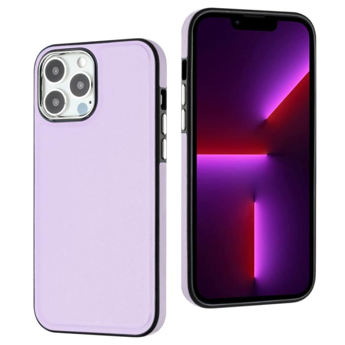 Bild 2,  iPhone 15 Pro Skal Läderbelagt Lila