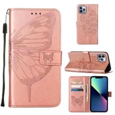  iPhone 15 Pro Fodral Med Fj&auml;ril Tryck Ros&eacute;guld