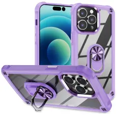  iPhone 15 Pro Skal Ring Shockproof Hybrid Lila