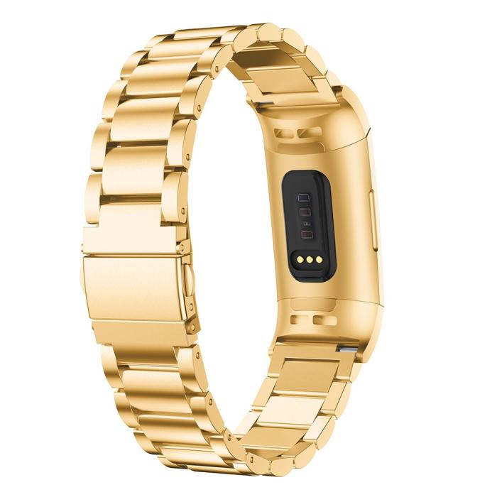 Bild 2,  Lyxigt Metallarmband Fitbit Charge 3 / 4 Guld
