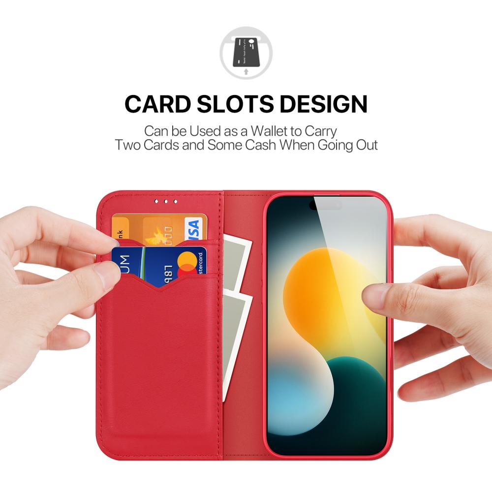DUX DUCIS DUX DUCIS iPhone 17 Pro Fodral HIVO Äkta Läder Röd
