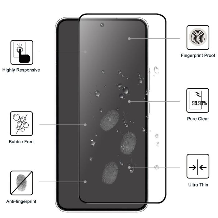 Bild 2,  Samsung Galaxy S23 Skärmskydd Heltäckande Härdat Glas
