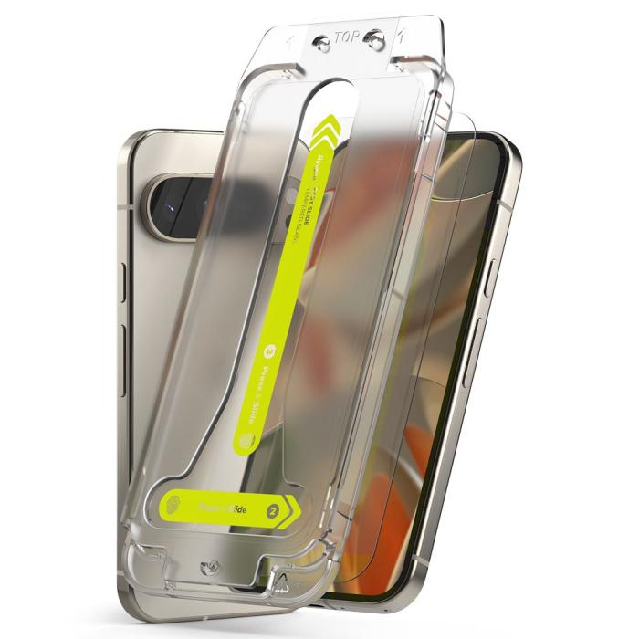 Bild 2, Ringke Ringke Pixel 9 / 9 Pro 2-PACK Easy Slide Skärmskydd Härdat Glas