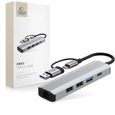 Tech-Protect Tech-Protect 5in1 USB-C/USB-A Hub - USB-C / USB 3.0/2.0 / RJ45