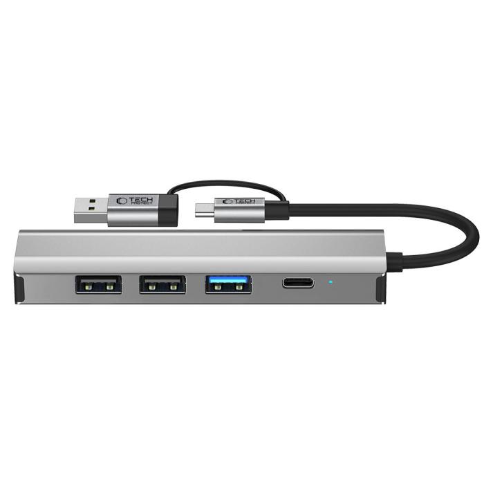 Bild 4, Tech-Protect Tech-Protect 5in1 USB-C/USB-A Hub - USB-C / USB 3.0/2.0 / RJ45