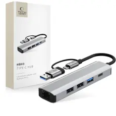 Tech-Protect Tech-Protect 5in1 USB-C/USB-A Hub - USB-C / USB 3.0/2.0 / RJ45