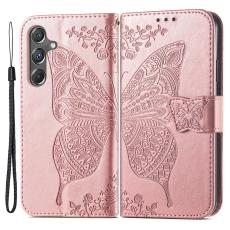  Samsung Galaxy A15 5G Fodral Big Butterfly Ros&eacute;guld