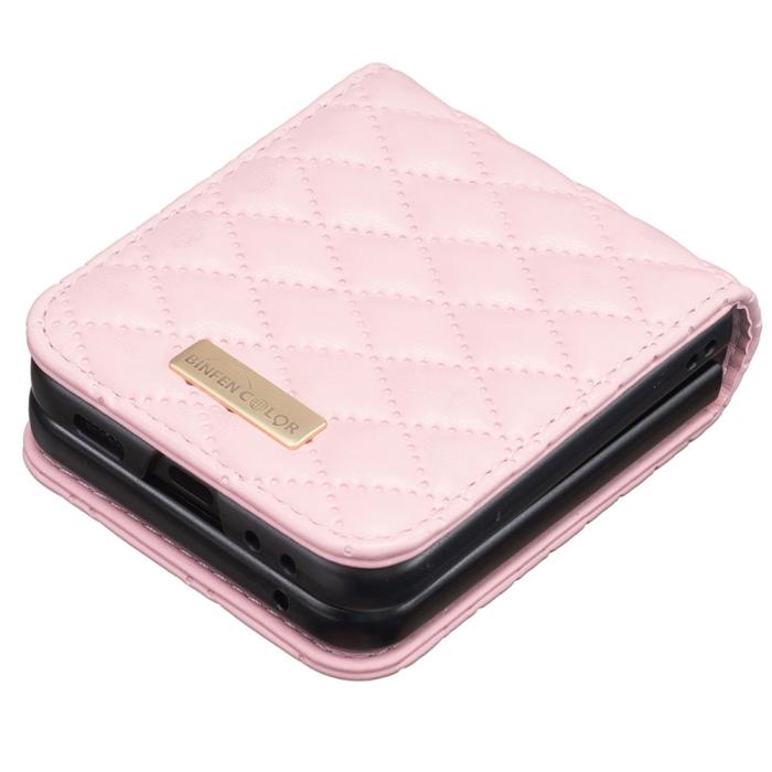 Bild 4, BINFEN BINFEN Galaxy Z Flip 6/7 FE Skal Diamond Textur Rosa