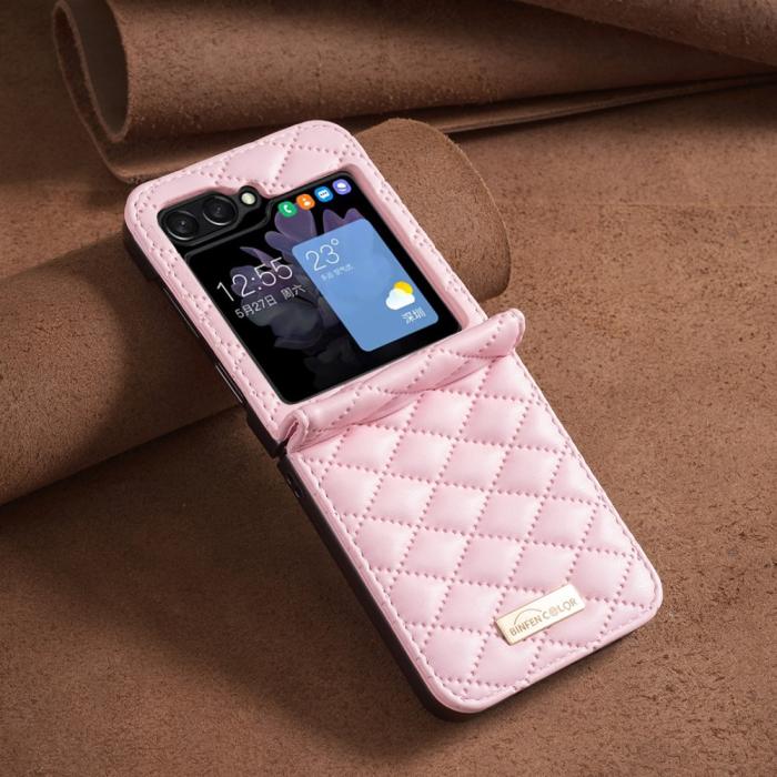 Bild 6, BINFEN BINFEN Galaxy Z Flip 6/7 FE Skal Diamond Textur Rosa