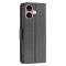  iPhone 16 Plus Fodral Litchi Shark Läder Svart