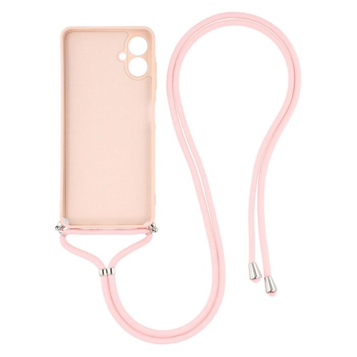 Bild 2,  Samsung Galaxy A07 Skal TPU Med Mobilsnöre Rosa