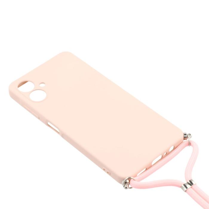 Bild 3,  Samsung Galaxy A07 Skal TPU Med Mobilsnöre Rosa
