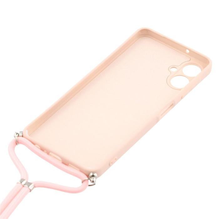 Bild 5,  Samsung Galaxy A07 Skal TPU Med Mobilsnöre Rosa