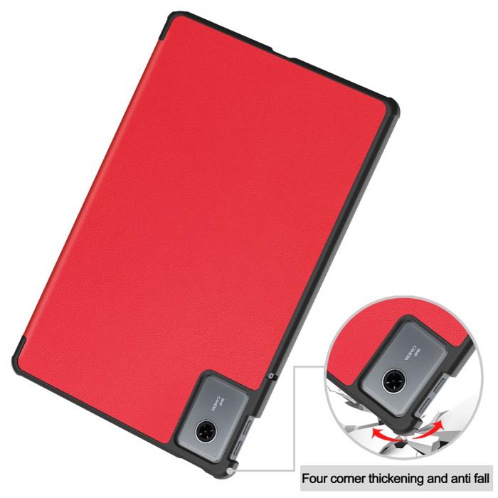 Bild 6,  Lenovo Idea Tab Fodral Tri-Fold Läder Röd