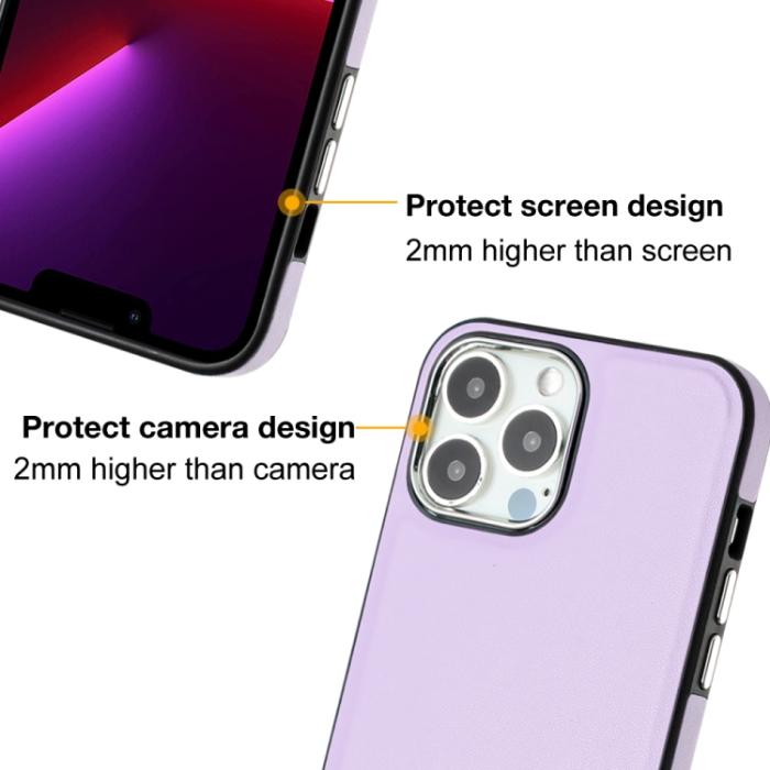 Bild 4,  iPhone 15 Pro Skal Läderbelagt Lila