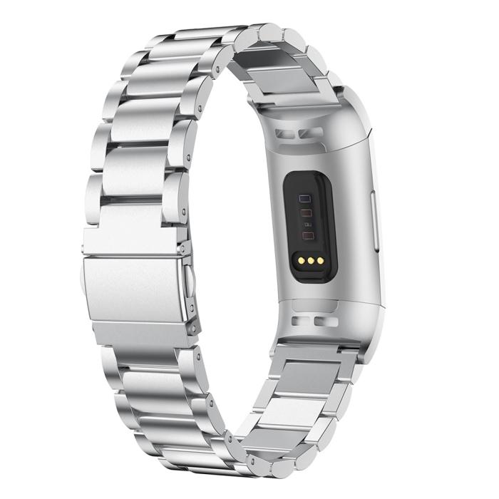 Bild 2,  Lyxigt Metallarmband Fitbit Charge 3 / 4 Silver