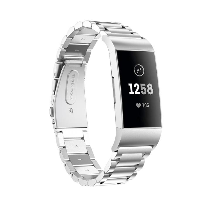 Bild 4,  Lyxigt Metallarmband Fitbit Charge 3 / 4 Silver
