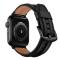  Äkta Läder Armband Apple Watch 42/44/45/46/49 mm Svart